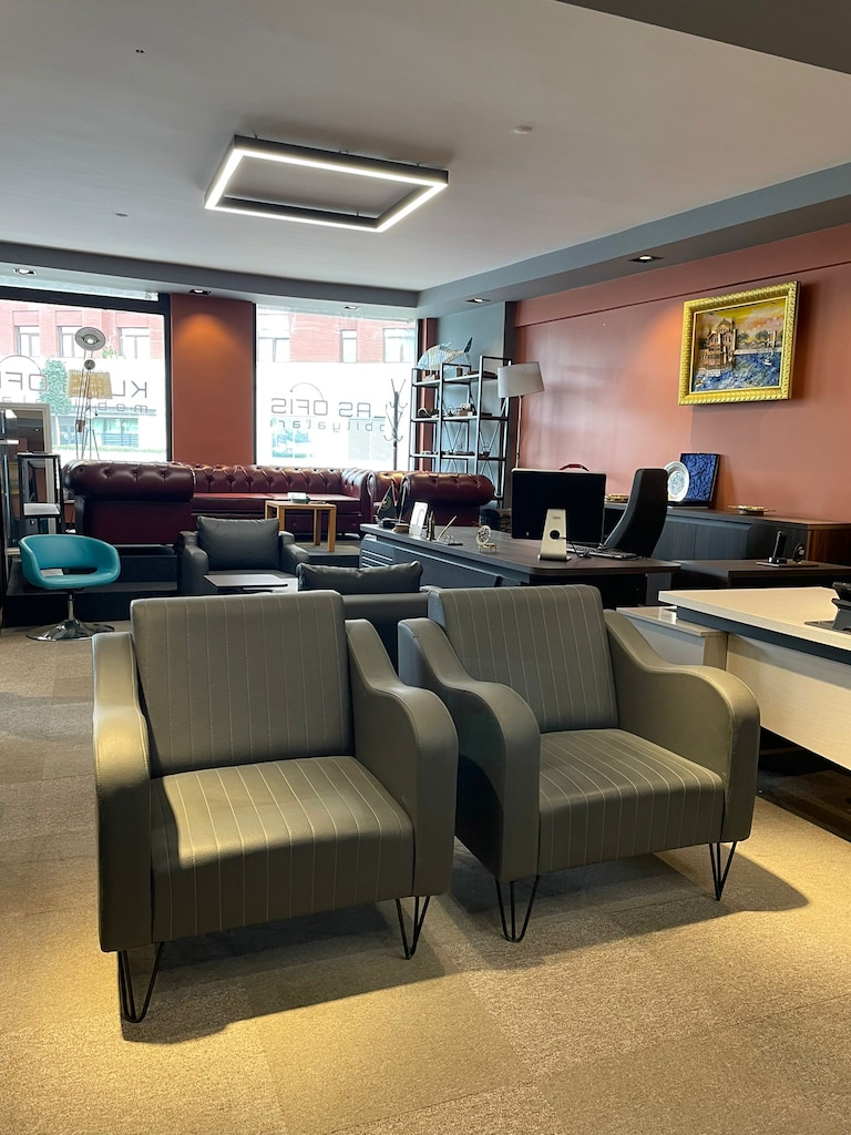 KLAS OFİS ÜSKÜDAR GRİ RENK WINLEX DERİ TEKLİ BEKLEME KOLTUĞU - 4