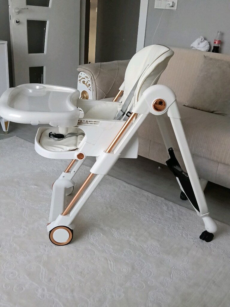 Playkids 3 Kademe Yükseklik Ayarlı Lüks Mama Sandalyesi (Rose GoldPlay - 4