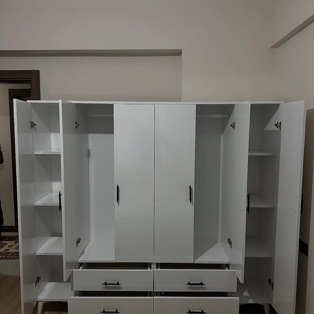 ***SIFIR*** 6 KAPAKLI BEYAZ KAPAKLI UYGUN FİYATLI GARDROP - 4