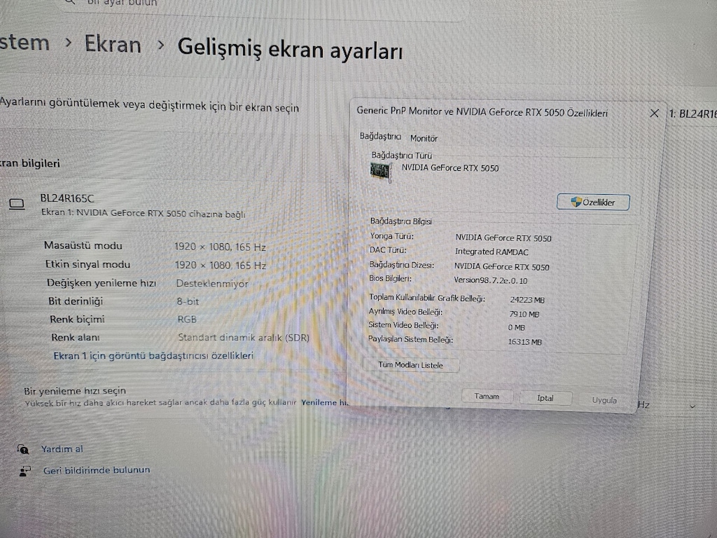 İ5 12.NESİL + 32 GB RAM + RTX 5050 + 165 HZ EKRAN DAHİL - 4