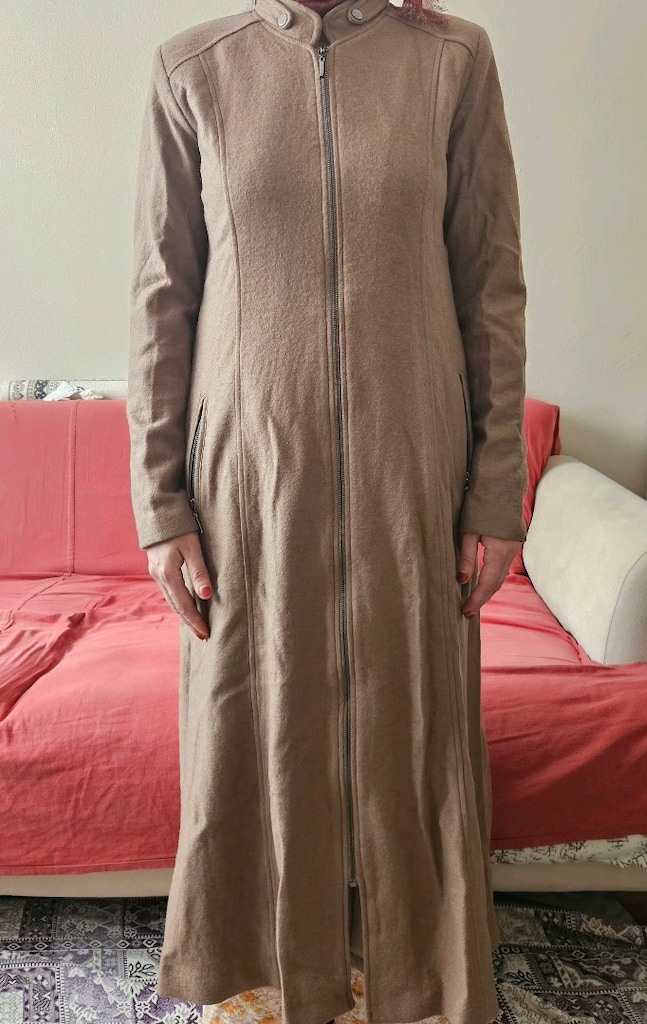 kahverengi kadın kaban - 4