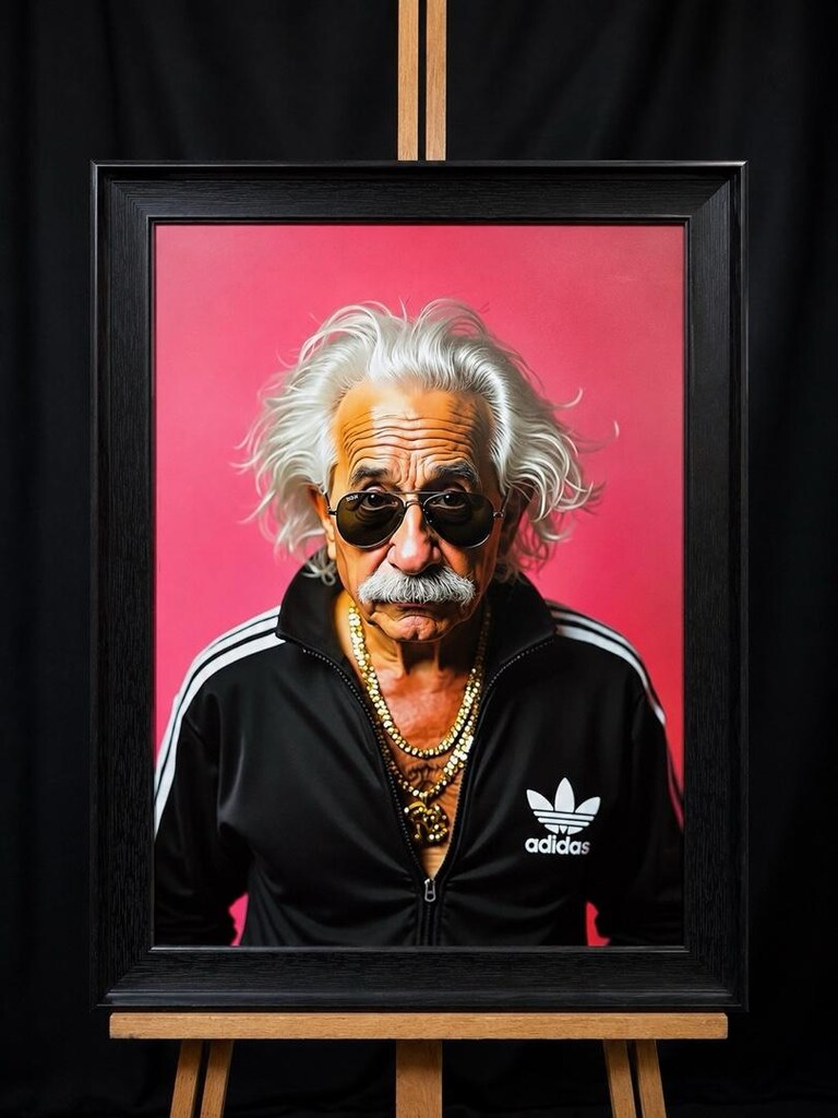 Bilim İnsanı Pop-Art Camlı Çerçeveli Tablo 48×67 cm - 4