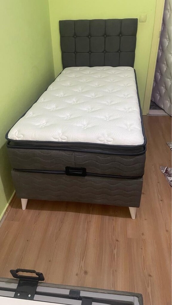 Tek kişilik baza başlık pedli ortopedik yatak - 9