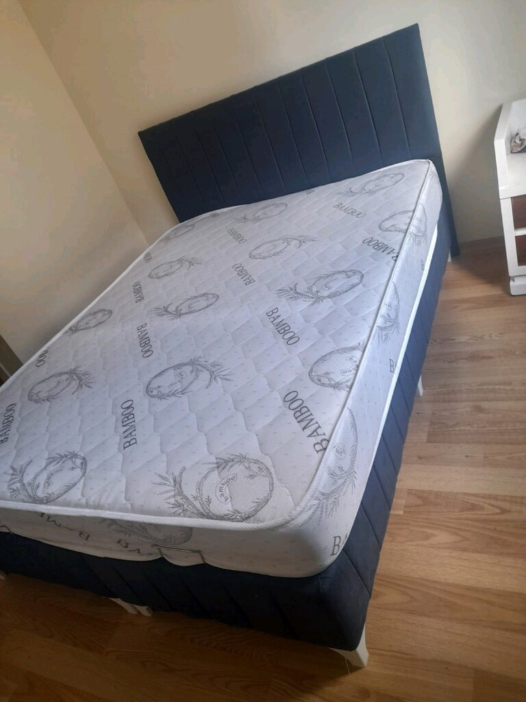 Çift kişilik yatak baza başlık 3lü set - 4