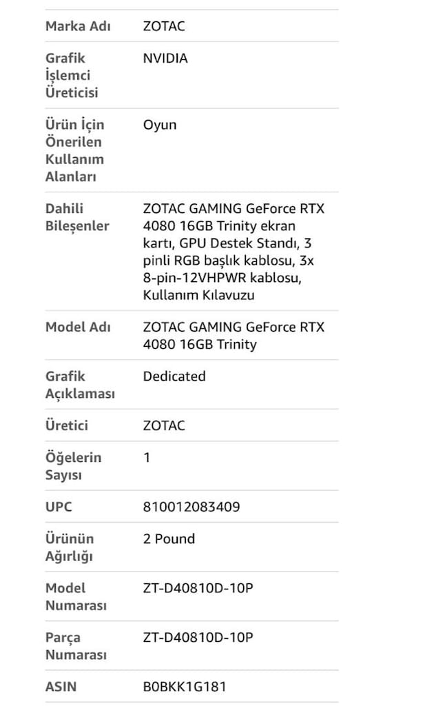 ZOTAC EKRAN KARTI - 3