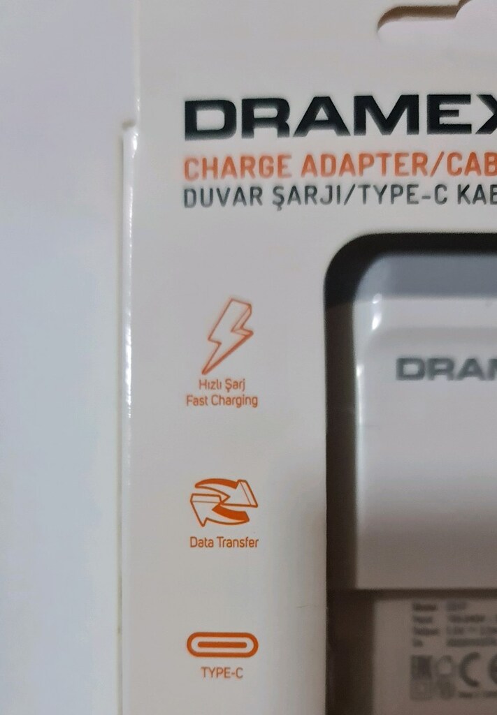 Dramex Type-C – USB hızlı Şarj Adaptörü. D21T 2.1A Şarj Data Kablosu. - 4