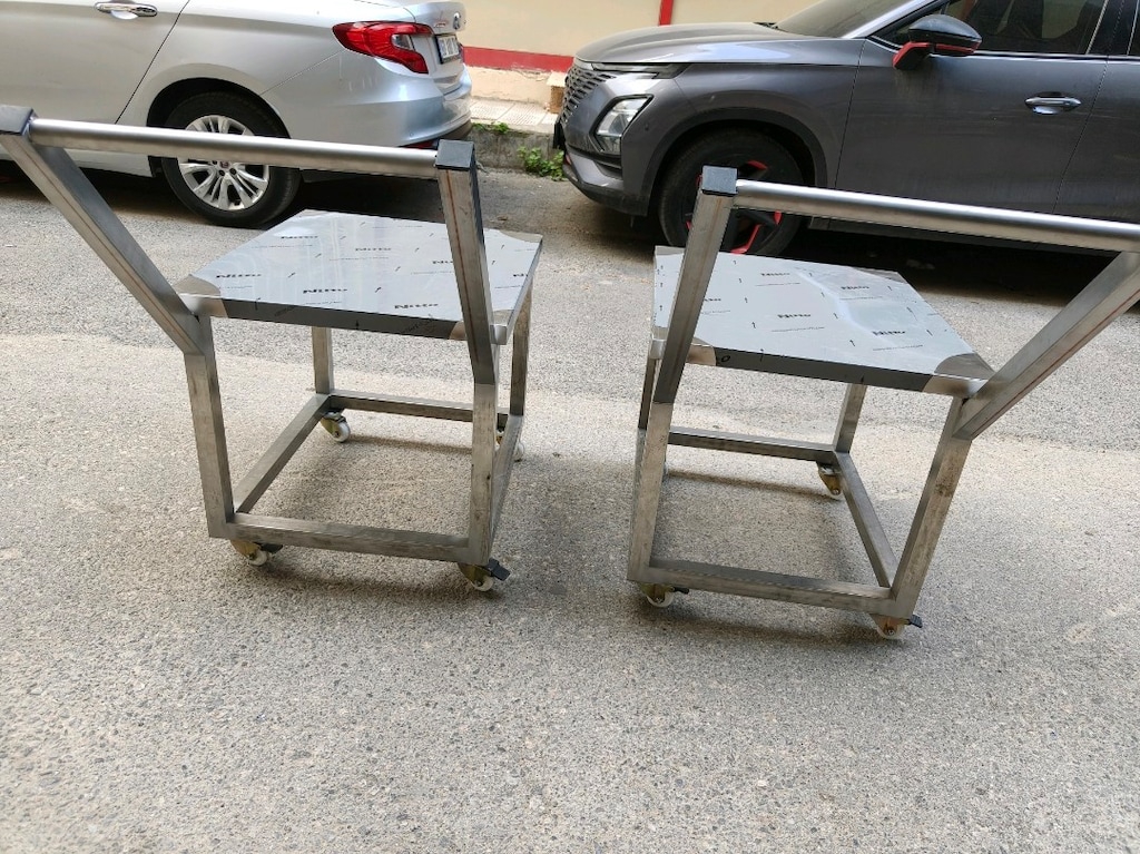 krom tekerlekli taşıma arabası - 6
