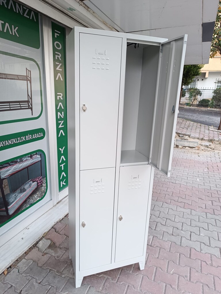 METAL DORT KAPAKLI GIYINME DOLABI SIFIR URUN - 2