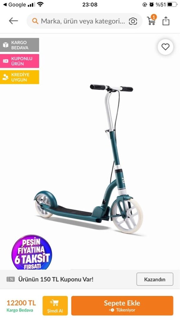 Öğrenci Kullanılmış 2. El, Oxelo | R 500 Scooter - 3