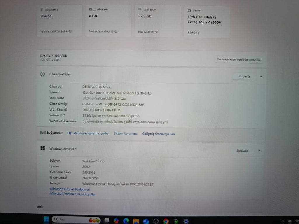 MONSTER TULPAR T7 -RTX 4060- OYUNCU LAPTOP ÖZEL SERİ - 4
