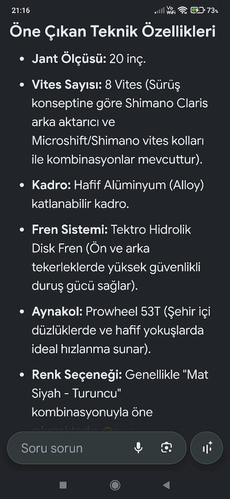 GEOTECH FOLD UP 20.2 serisi 20 jant katlanır Shimano CLARİS 8 vites - 4