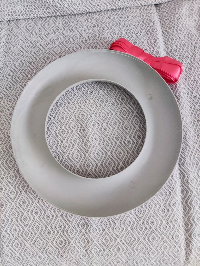 kapı süsü halkası,pembe kurdele geçirilmiş - 2