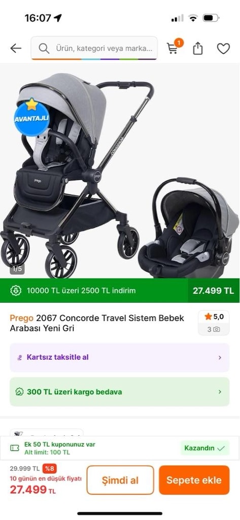 Prego concorde bebek arabası - 11