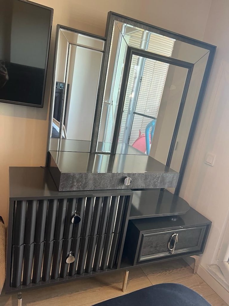 mdf luxury siyah aynalı yatak odası - 4