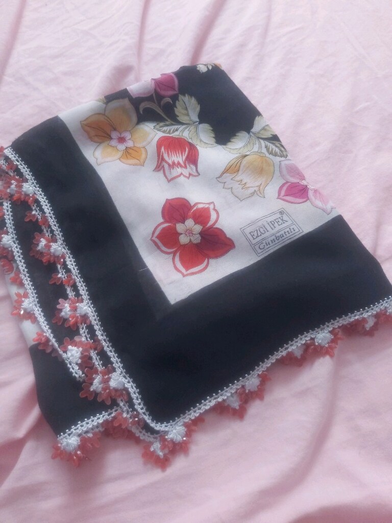 bayan baş örtü tülbent oyalı - 3