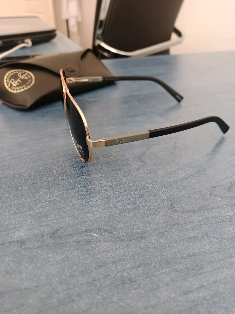 RayBan Gold Çerçeveli Siyah Polarize Cam Klasik Aviator Güneş Gözlüğü - 5