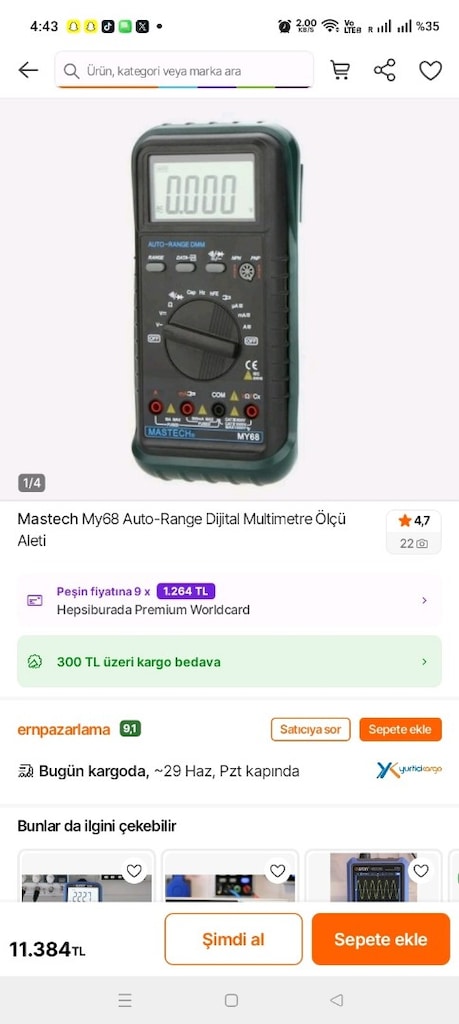 Mastech MY-68 Auto-Range Dijital Multimetre (Efsane Orijinal Kasa) - 3