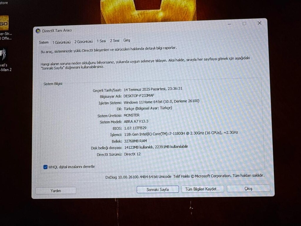 Monster A7 V13.3.4 17,3 Oyun bilgisiyarı - 2