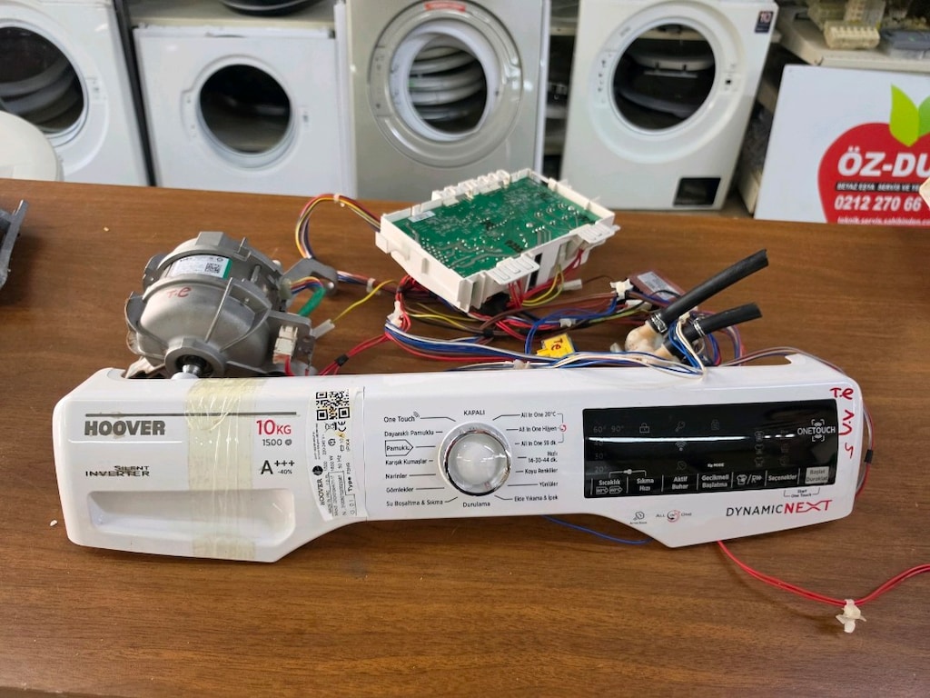 Hoover Dynamic Next 10 kg 1500 Devir Ön Panel + Anakart + Motor + Tesi - 5