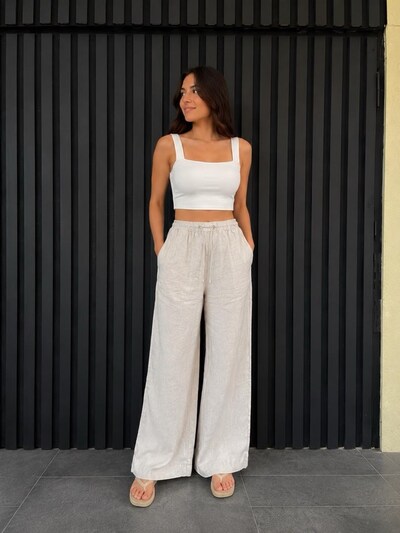 OYSHO BOL PAÇA KETEN PANTALON