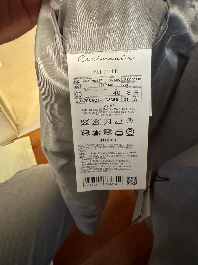 Gri Pal Zileri 50 Beden Takım Elbise - 5