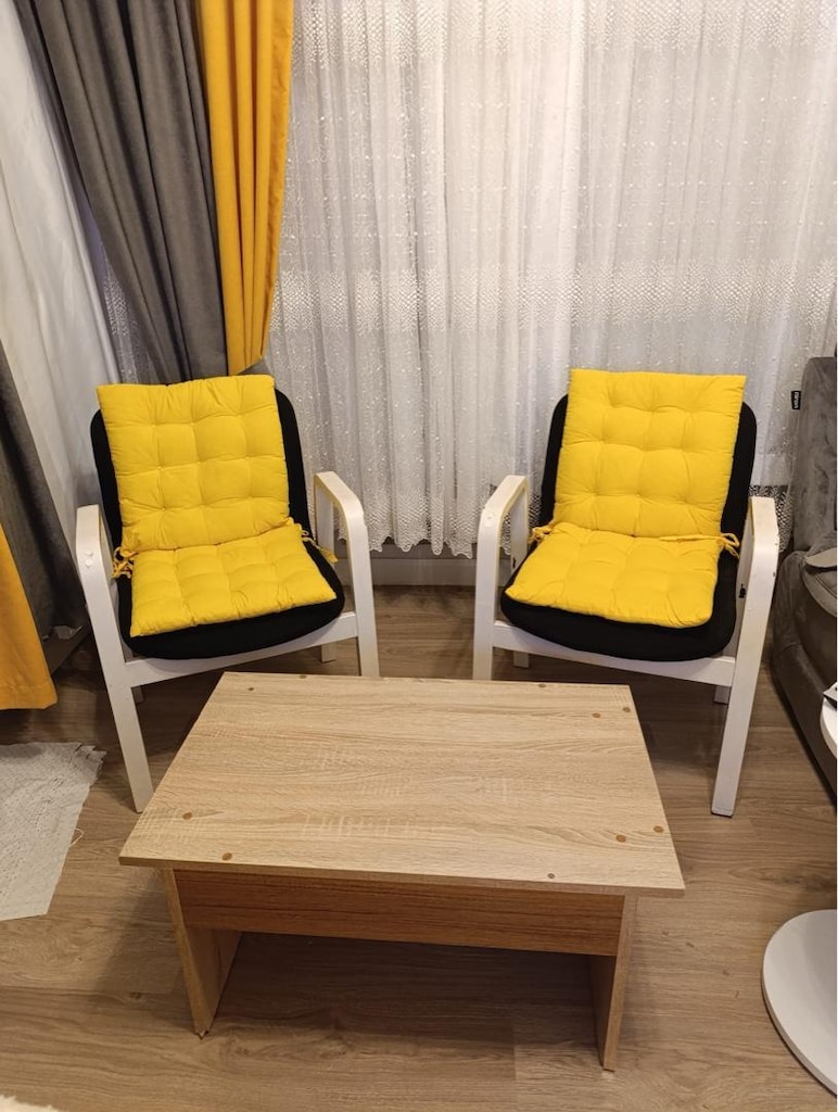 2 adet tekli mobilya koltuk ve 1 adet sehpa
