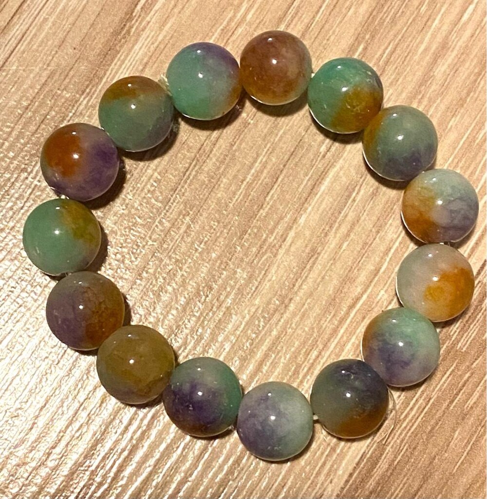 Yeşim Taşı ( Jade ) Multicolor Doğaltaş Bileklik - 17