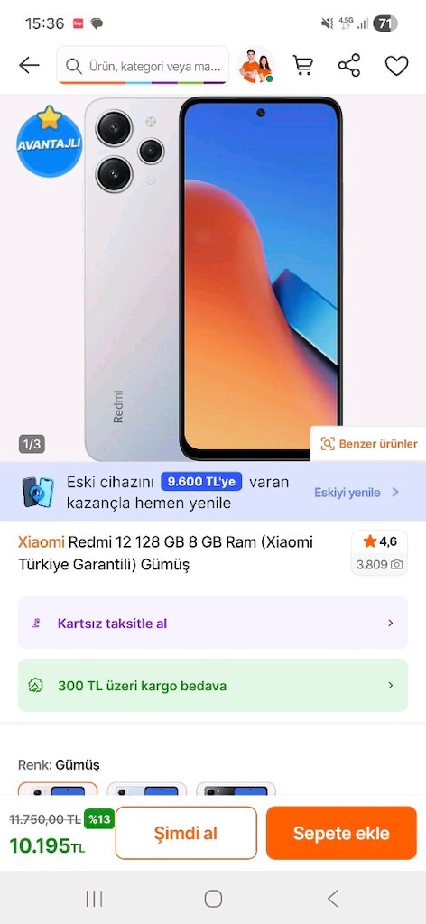 XAOMİ REDMİ 12 8/128 - 8
