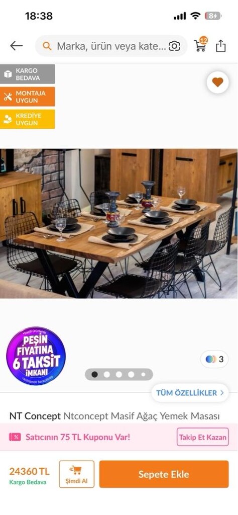 masif ağaç ahşap yemek masa - 6