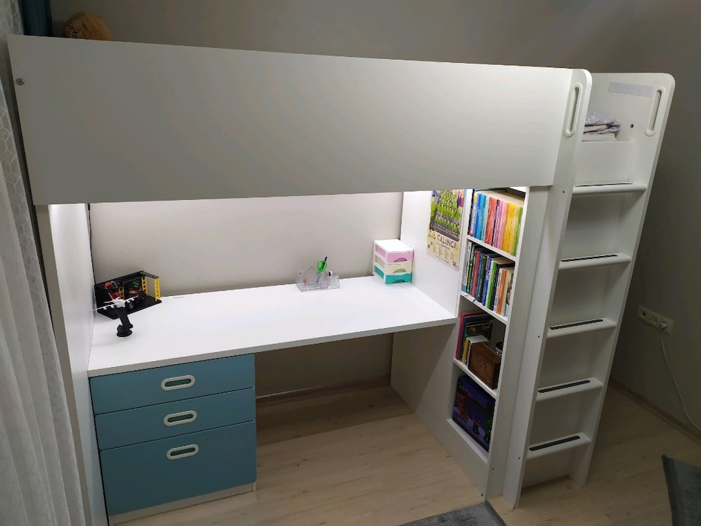 ikea marka,yatak, ranza ,çalışma masası ,kitaplık ,dolap ,şifoniyer - 2