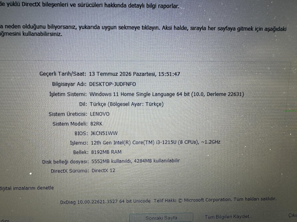 LENOVO İ3 12. NESİL 8 GB RAM 512 NVME - 6