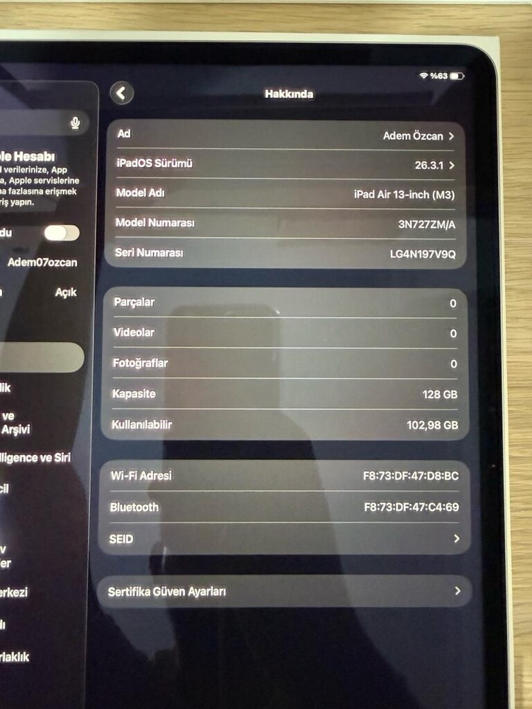 iPad Air / M3 / 13 inç / 128 GB / Gri - 2