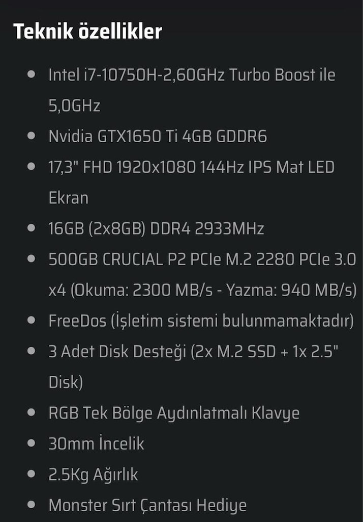 Monster Oyuncu Bilgisayarı - 6
