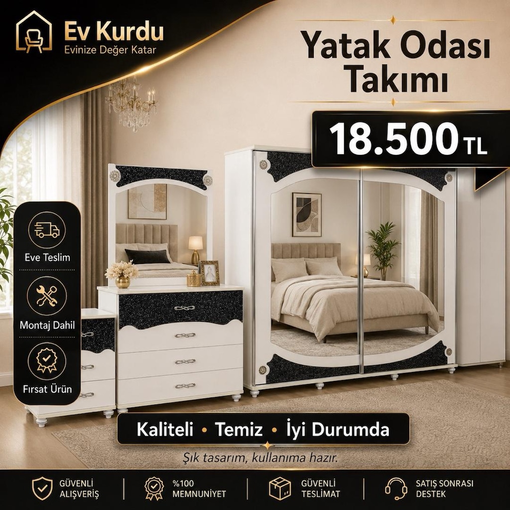 YATAK ODASI TAKIMI TEMİZ SORUNSUZ EVE TESLİM MONTAJ DAHİL