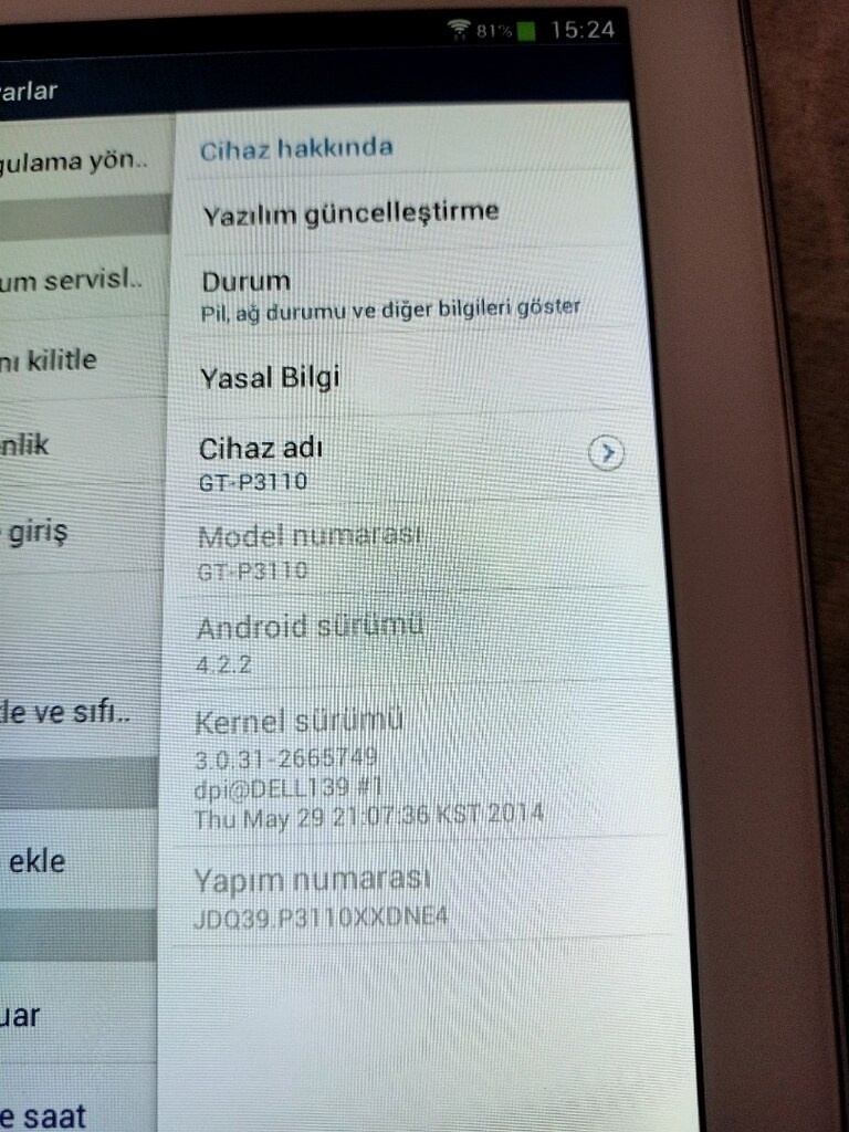 Samsung GT-P3110 Açıklama var - 2