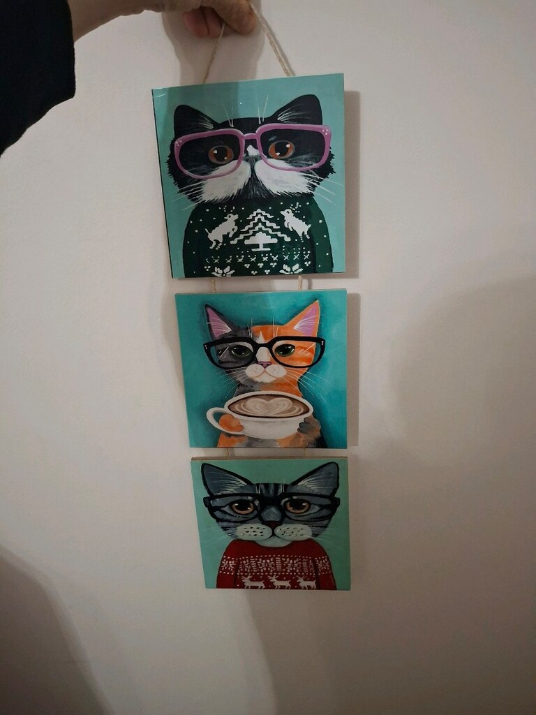 AHŞAP KEDİLİ TABLO - 2