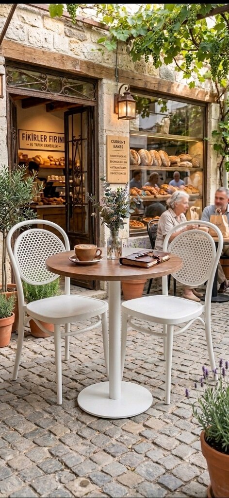 kafe balkon iş yerleri için masa sandalye takımları - 3