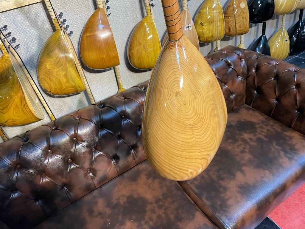TAM PROFESYONEL 39 TEKNE OYMA KESTANE KISA SAP BAĞLAMA SIFIR SAZ - 6