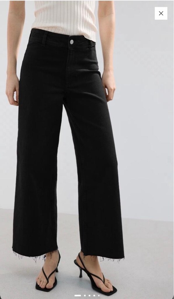 Mango Catherin Siyah Yüksek Bel Culotte Jean 36 Beden_1 Kez Kullanıldı