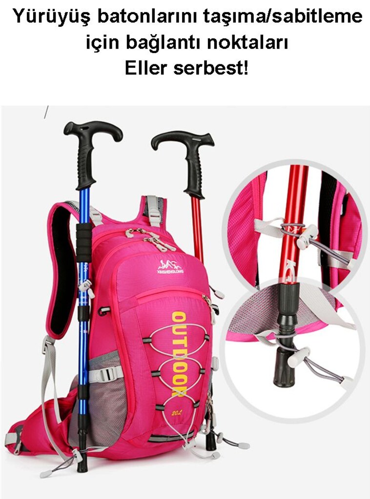 ÇOK İŞLEVLİ OUTDOOR-BİSİKLET SIRT ÇANTASI 20 L UNISEX (YEŞİL) - 14
