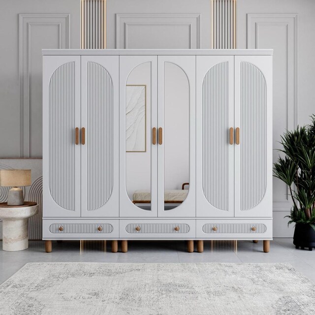 MİLEN 6 KAPAKLI %100 MDF GARDROP