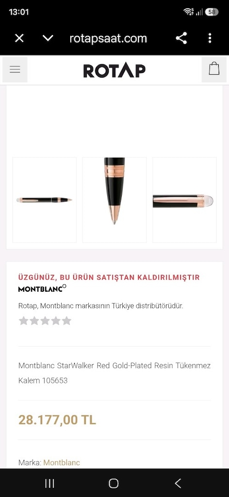 Montblanc StarWalker Red Gold-Plated Resin Tükenmez Kalem - 2