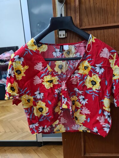 H and M crop bluz