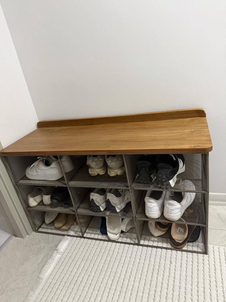 Zara home ahşap metal ayakkabı bankı - 2