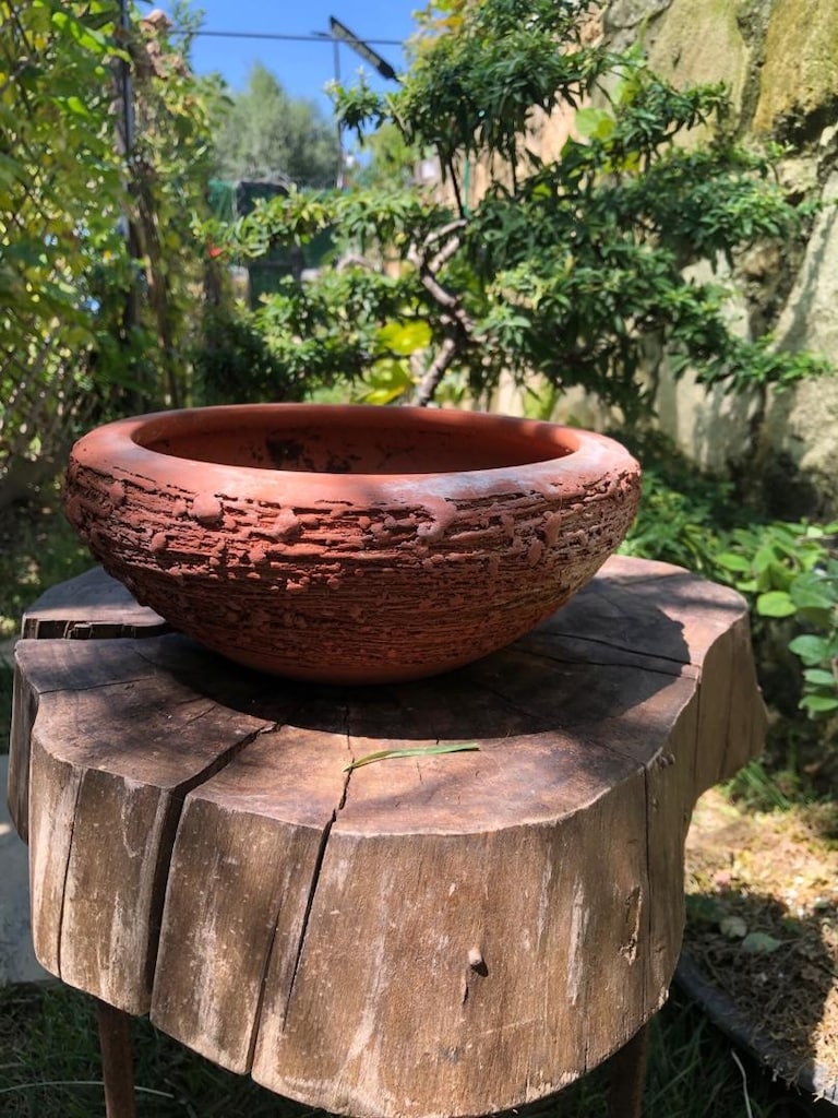 Doğal Dokulu Bonsai Saksısı-Çömlek Saksı - 9