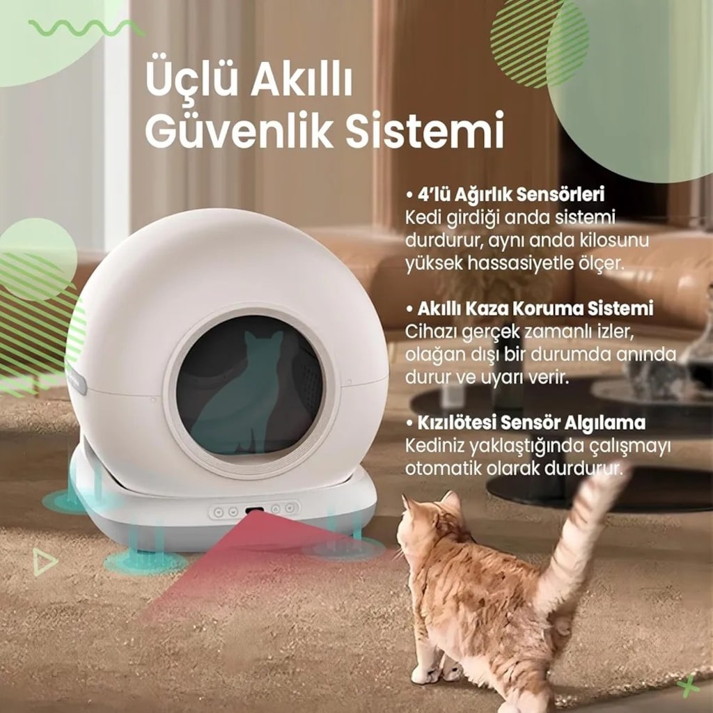 SIFIR Kapalı Kutu - Haustier CB002 Kameralı Akıllı Kedi Tuvaleti - 4