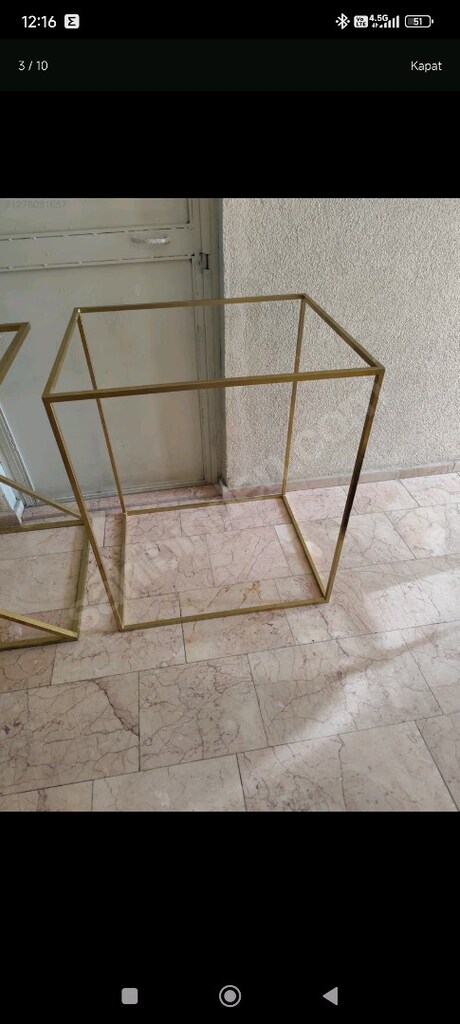 3'LÜ GOLD METAL GEOMETRİK TAG / ORGANİZASYON FONU - 2