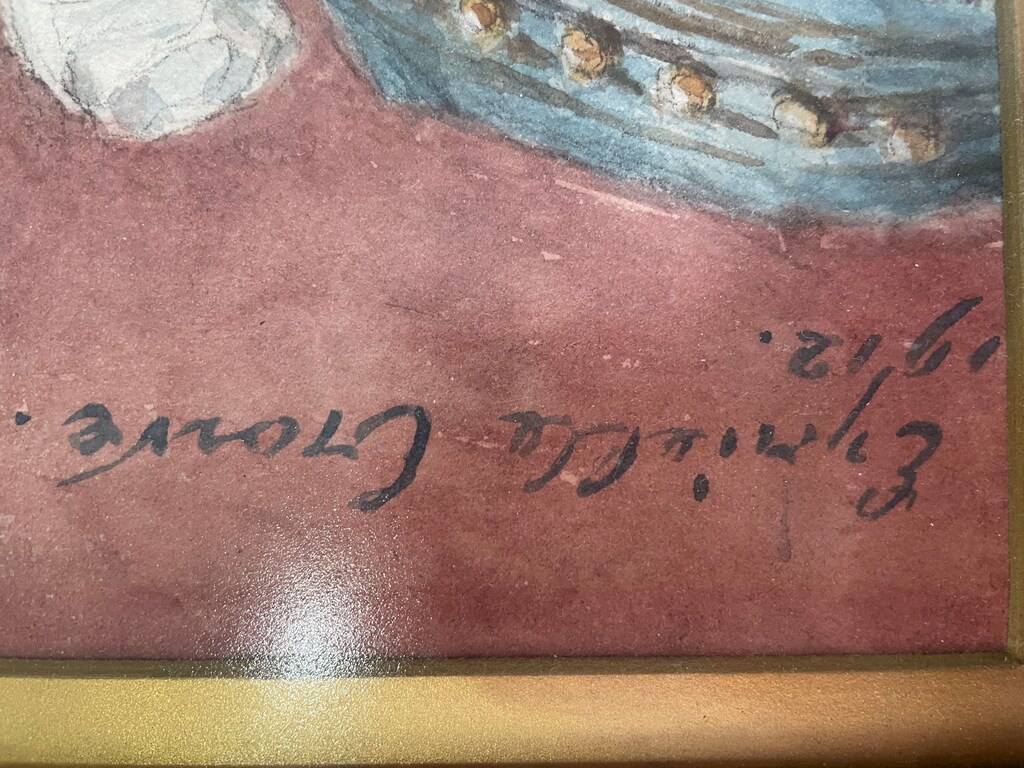 1912 Orijinal İngiliz Suluboya Portre – Eyrielle Crowe - 4