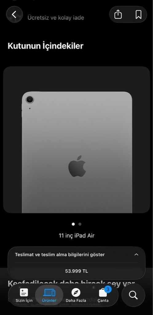 Apple iPad Air 11” (M4) Wi-Fi 256 GB Space Grey – Türkiye Cihazı - 3
