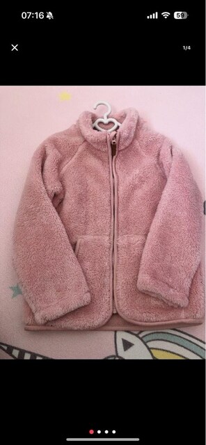 H&M polar muflon pembe üst 3/4 yaş (sıfır/ pendik evden )